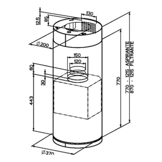 Campana para isla de cocina tunnel Franke