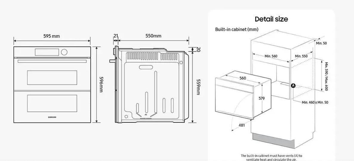 Combo Horno y Microondas Negro Samsung | Clase A Empotrable