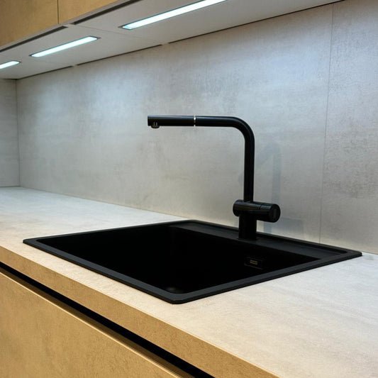 Grifo de Cocina Franke Active L Pull Out 2 Jets Negro Mate