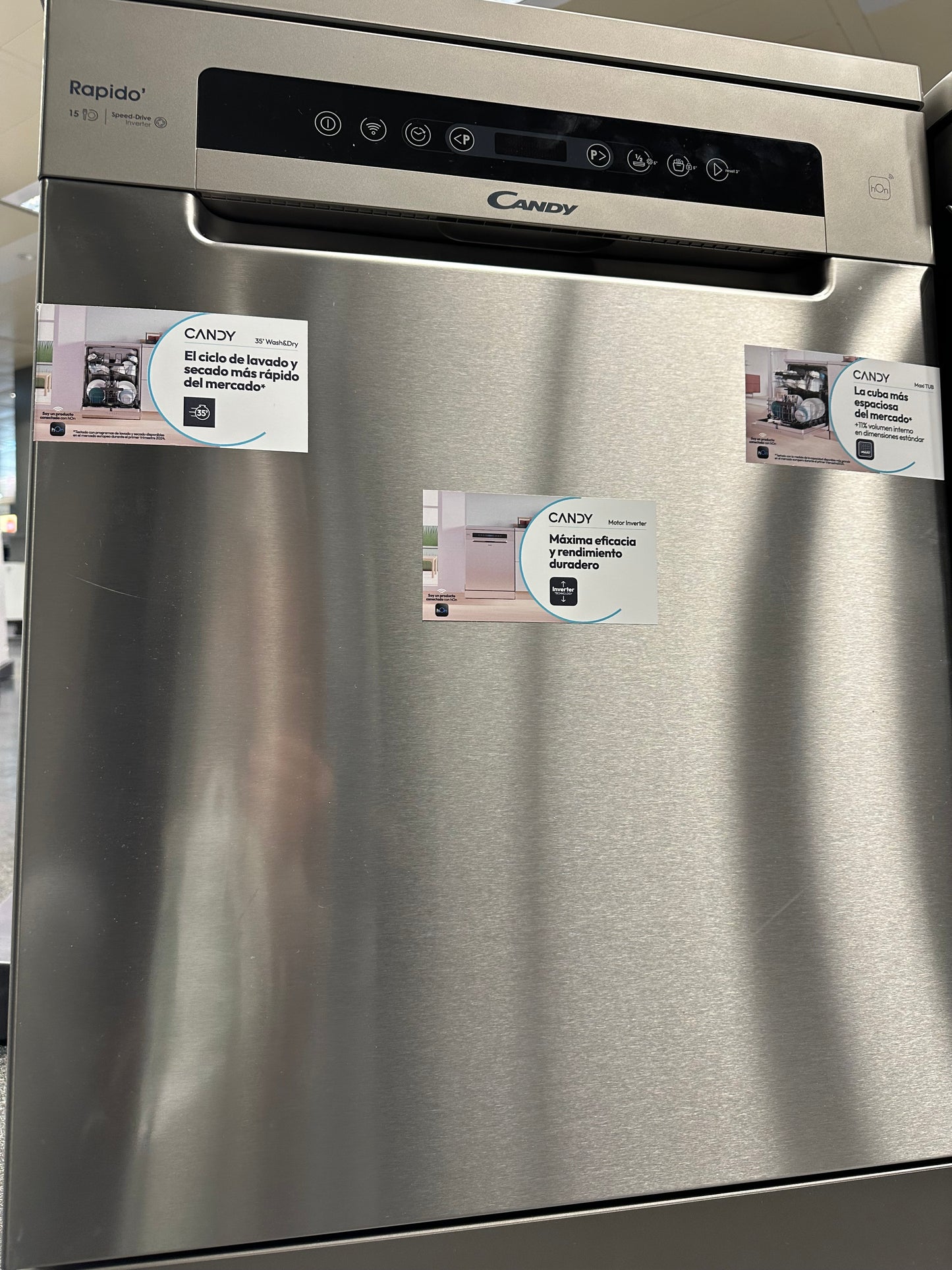 Lavavajilla Candy WIFI Acero Inverter A+ y la Mayor Capacidad 16 cubiertos