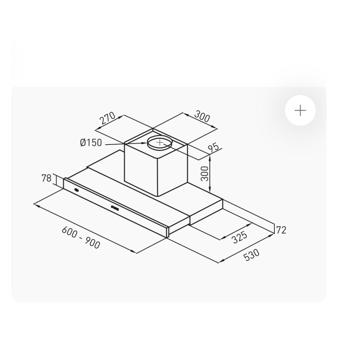 Campana de Cocina para Empotrar de 90 cm TST Extensible
