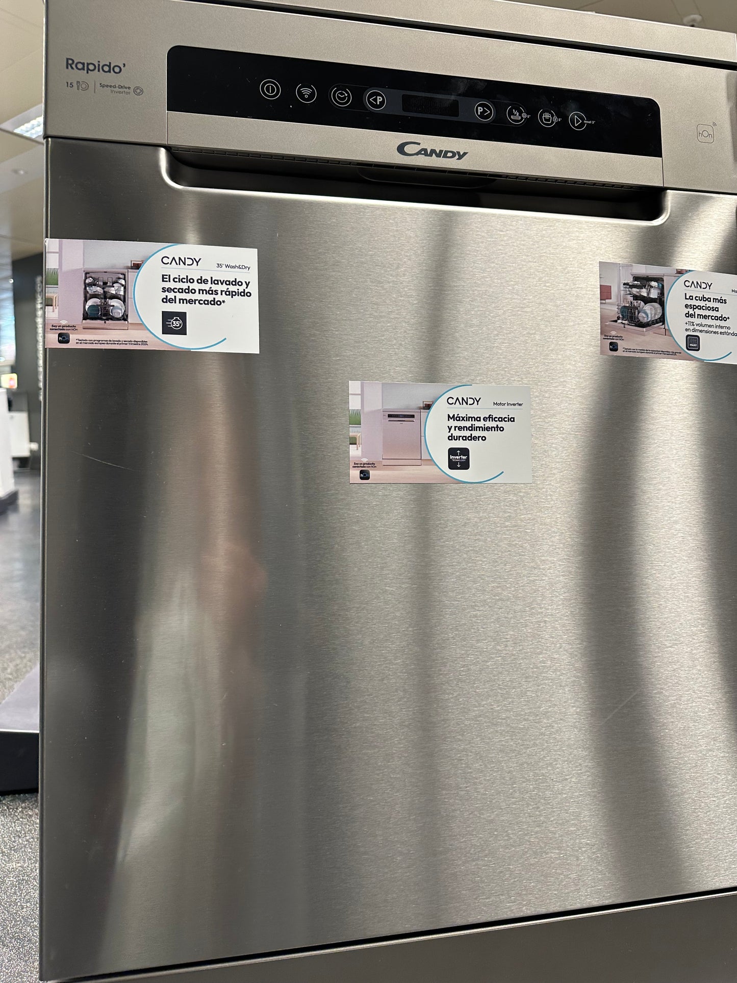 Lavavajilla Candy WIFI Acero Inverter A+ y la Mayor Capacidad 16 cubiertos