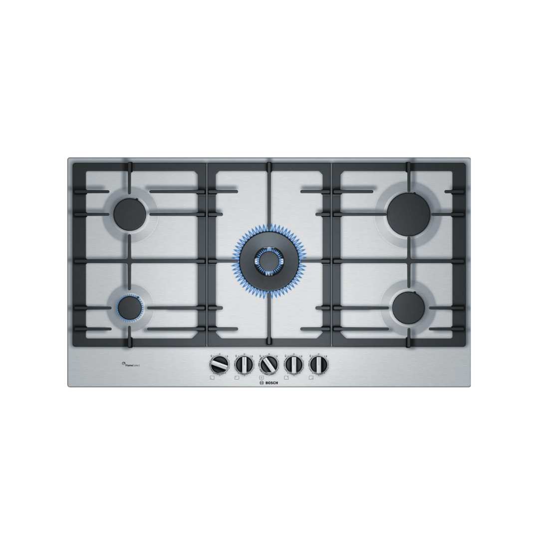 ANAFE A GAS BOSCH 90CM 5 HORNALLAS INOX (PCR9A5B90)