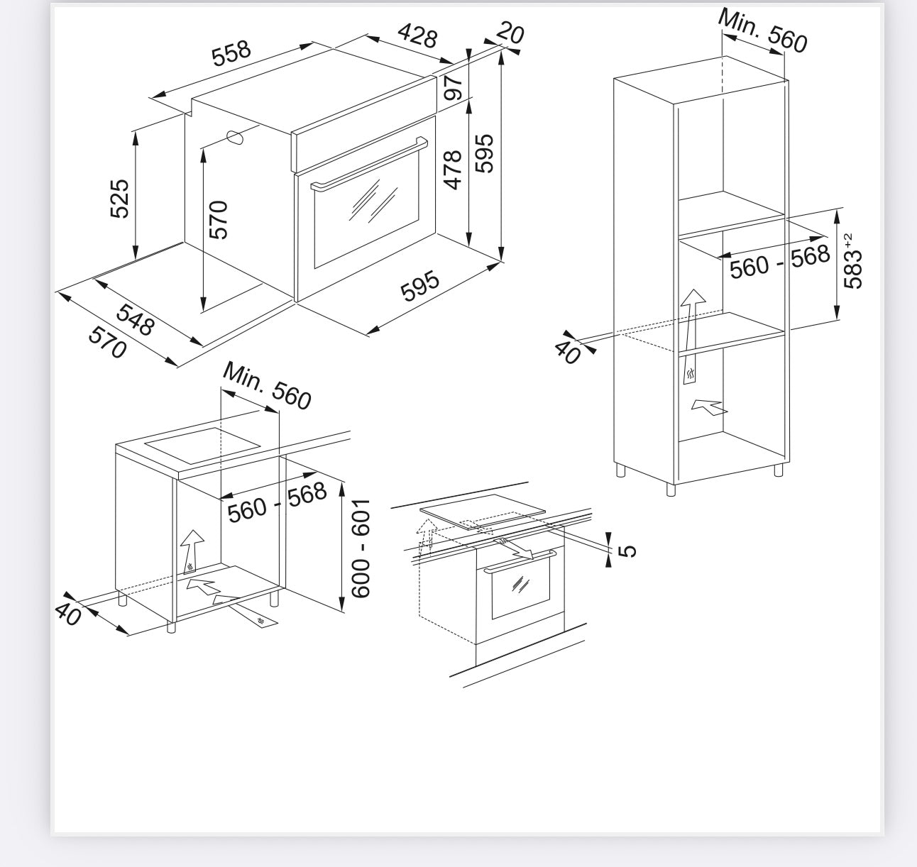 Horno eléctrico Franke FSM 86 H BK FUNCIÓN PAN con Anafe a gas 5 hornallas