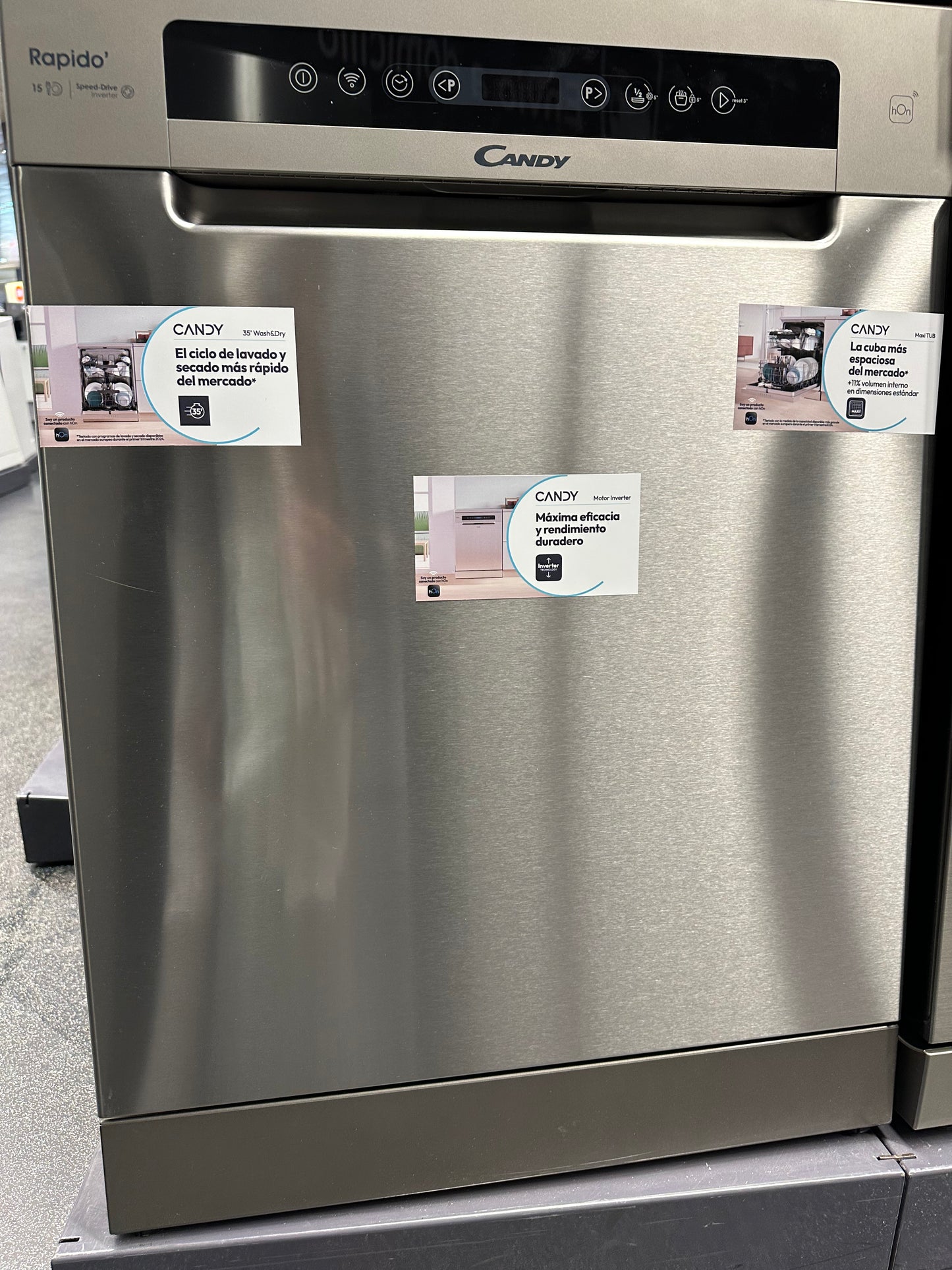 Lavavajilla Candy WIFI Acero Inverter A+ y la Mayor Capacidad 16 cubiertos