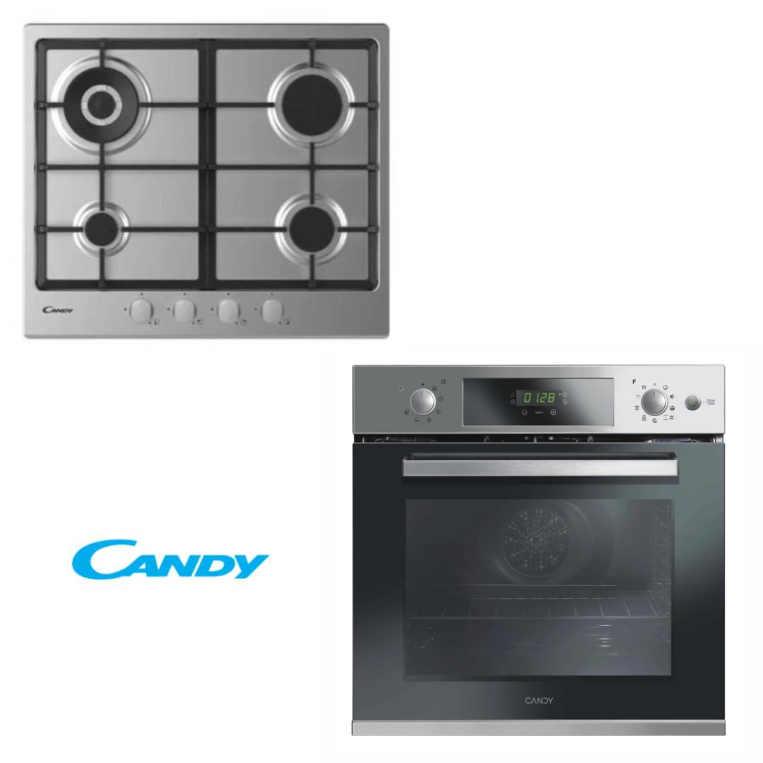 Horno eléctrico Candy con función Vapor AUTOLIMPIANTE y Anafe a Gas Diseño Italiano Super Eficiente