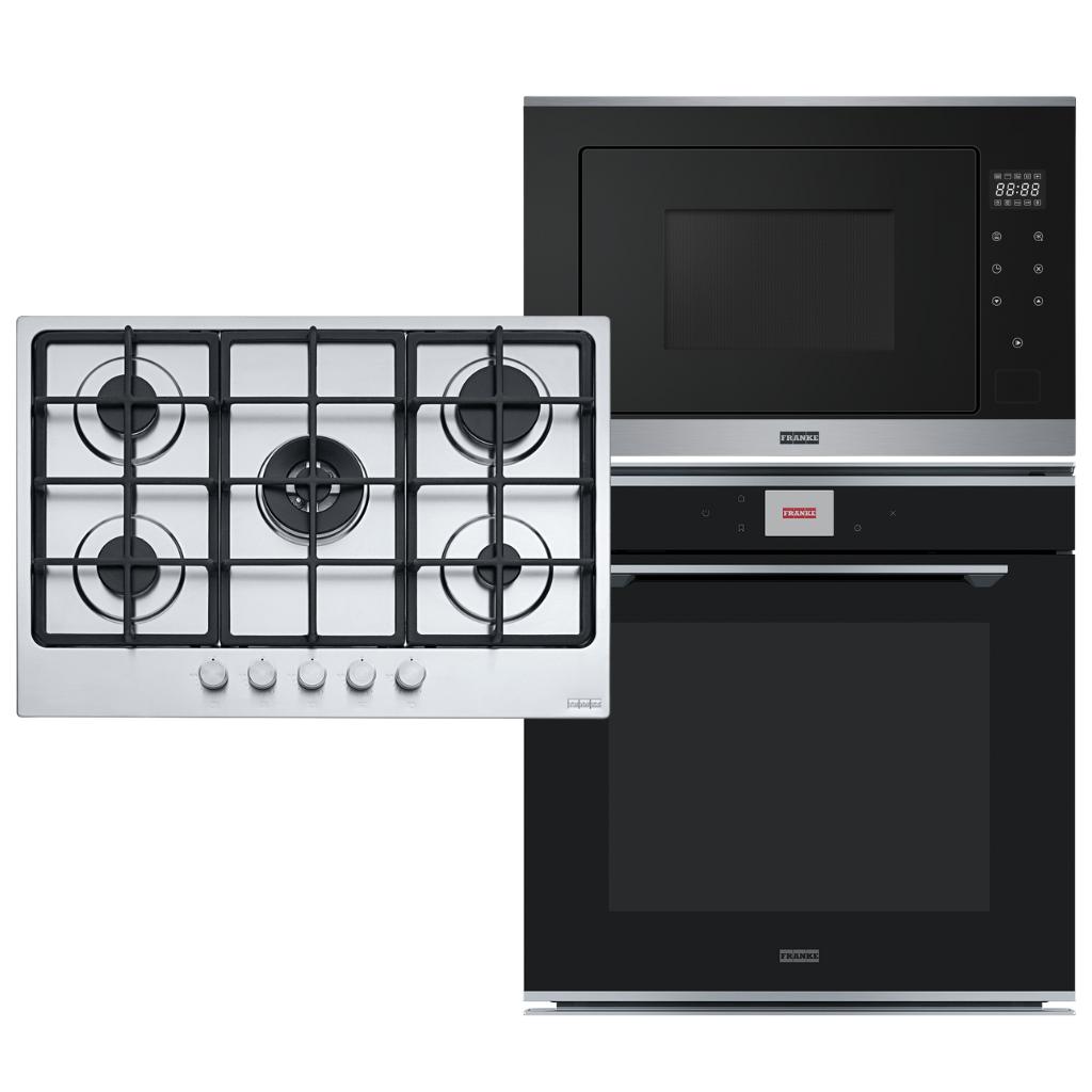 Franke Horno eléctrico autolimpiante Mythos, Anafe Gas + Microondas