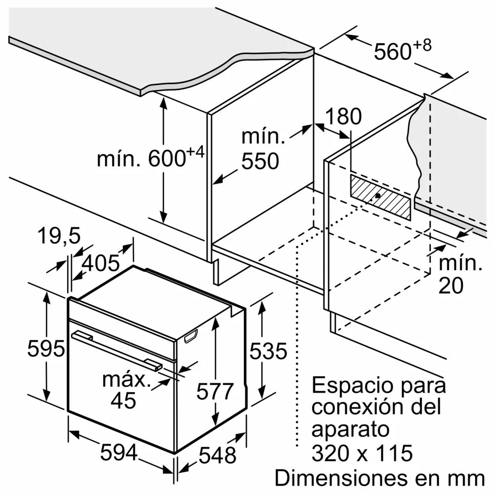 Horno empotrable bosch serie 8 con freidora de aire 71 l negro