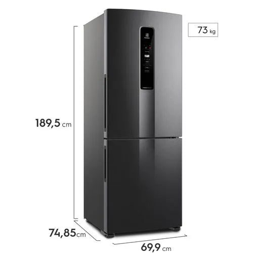Heladera Electrolux IB7B 527L No Frost | Bottom Freezer Negra