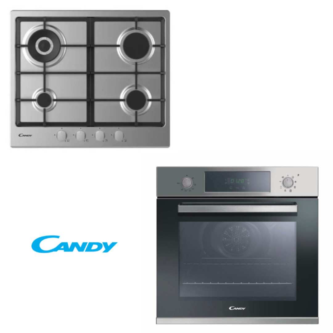 Combo candy 02: anafe a gas 60cm (chg6brwpx) + horno eléctrico 65lts (fcp605x)