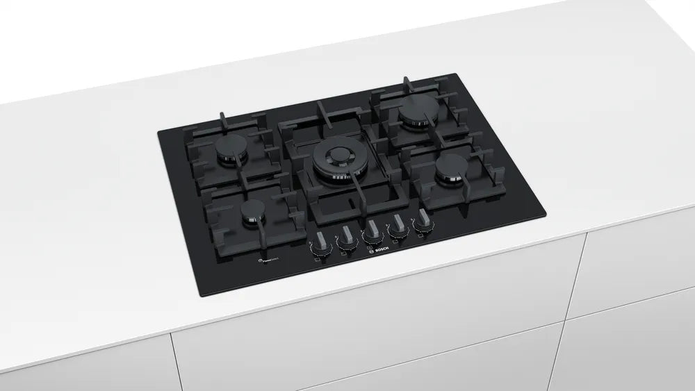 ANAFE A GAS BOSCH VIDRIO NEGRO 75CM (PPQ7A6B90)