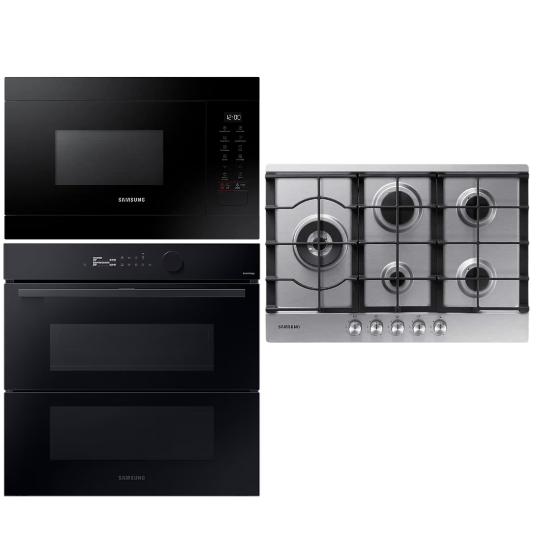 Samsung horno dual cook flex anafe de 5 y microondas empotrable