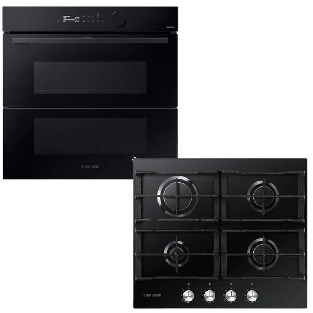 Samsung horno eléctrico dual cook flex con anafe a gas negro