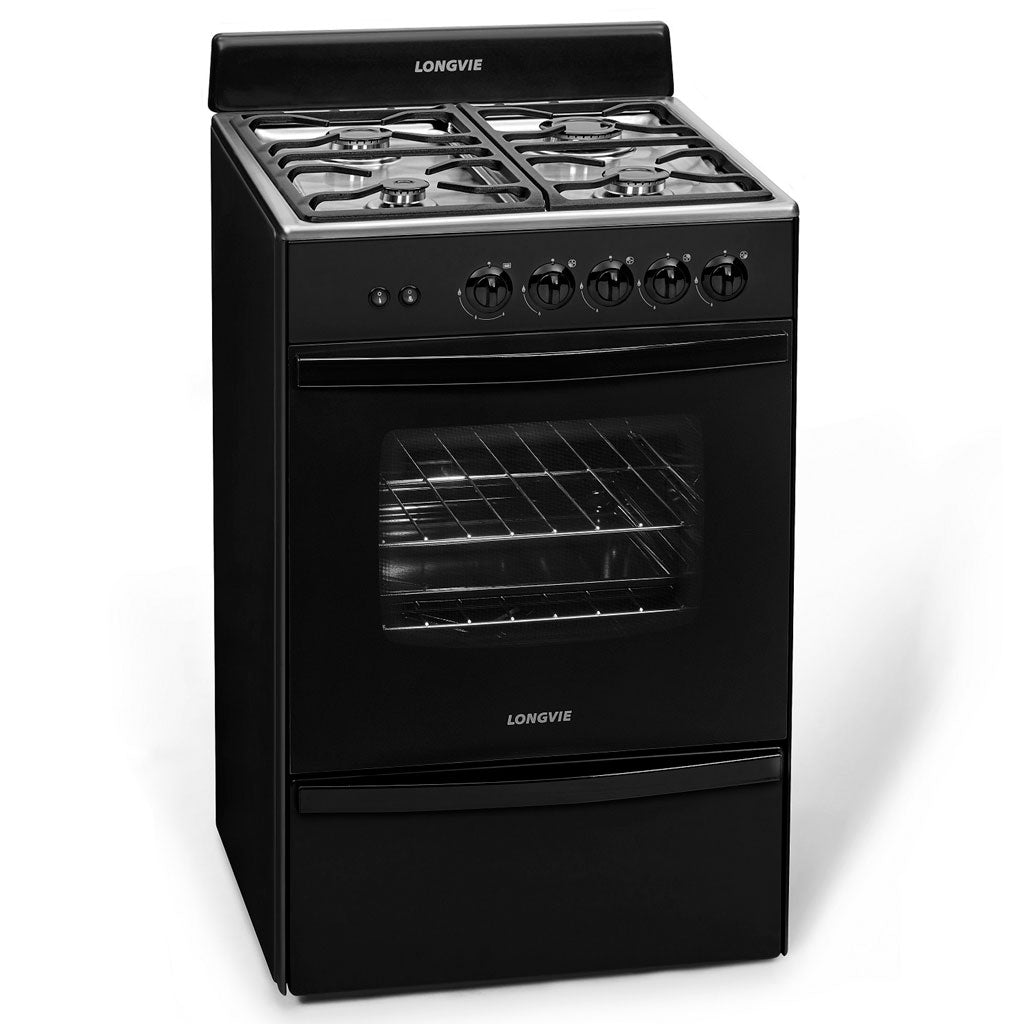 cocina a gas longvie negra 13331GF