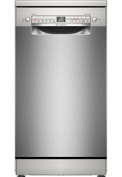 Lavavajillas Bosch SPS2HKI58E Serie 2 de 45 cm libre instalación acero inoxidable, vista frontal