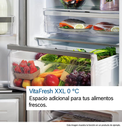 Heladera panelable bosch xxl 383 litros no frost puertas reversibles serie 4 kbn96vfe0
