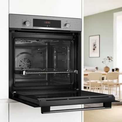 Combo Bosch: Horno Serie 4 HBA512BR0 + Microondas Serie 6 BEL554MB0 Negro