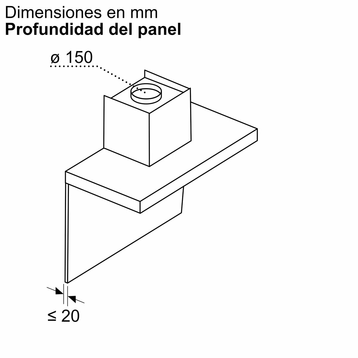 Distancia mínima a la placa de cocción de la campana Bosch DWB95CC60