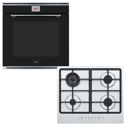 Horno empotrable negro Franke Mythos con anafe a gas acero inoxidable quemadores