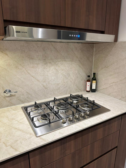 Combo Cocina Completa a Gas: Horno Electrolux 80L + Microondas Samsung Negro + Anafe Franke 5 Hornallas 75 cm + Campana Franke Stilo PRO 90 cm