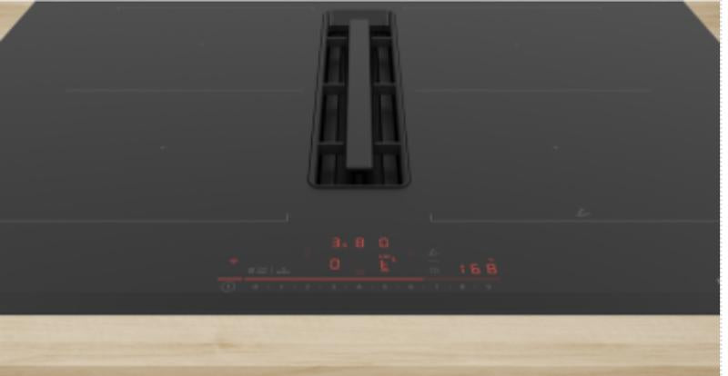 Extractor integrado Bosch PVQ731H26E instalado en isla de cocina