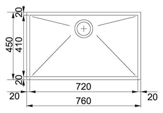 Bacha Franke Acero Italiano 72 X 41 CM modelo Planar