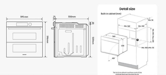 Combo Horno y Microondas Negro Samsung | Clase A Empotrable