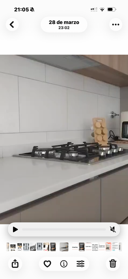 El horno que tiene Nati  función Air Fryer, Pizza, Pastelería y Anafe a Gas con mucho espacio para cocinar