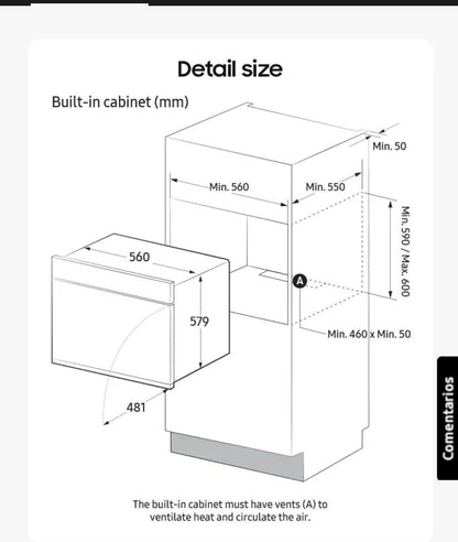 Torre Samsung (Horno y Microondas): Horno Eléctrico (NV7B4040VAS) + Microondas (MG22M8074CT)