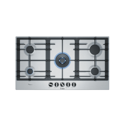 ANAFE A GAS BOSCH 90CM 5 HORNALLAS INOX (PCR9A5B90)