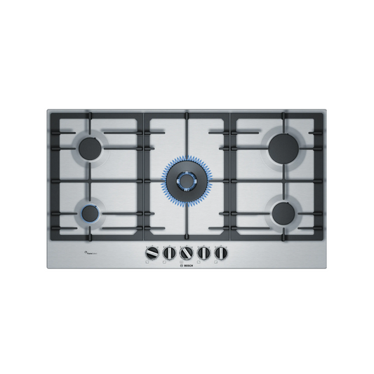 ANAFE A GAS BOSCH 90CM 5 HORNALLAS INOX (PCR9A5B90)