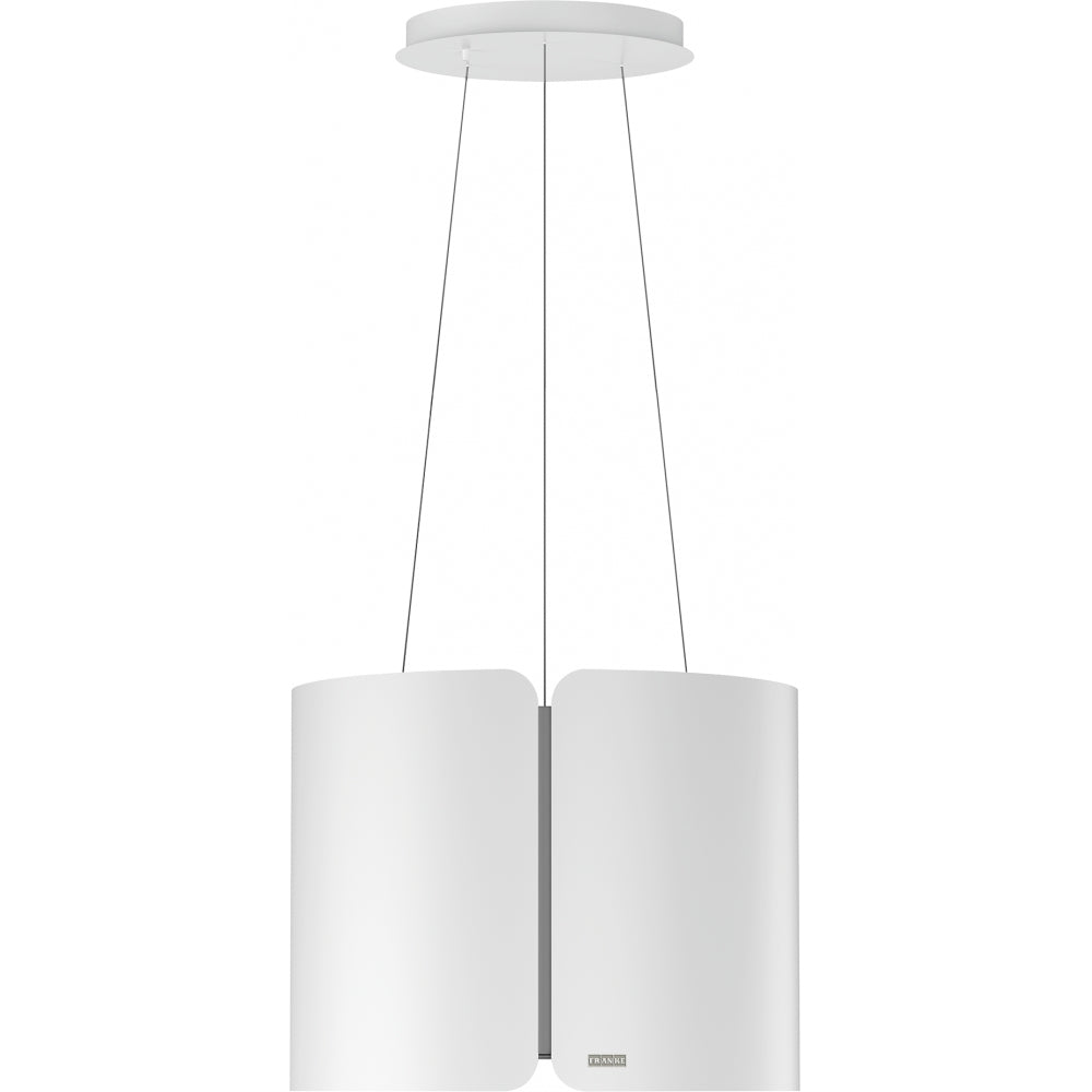 Campana de isla Franke blanco mate colgante de 42 cm con diseño nórdico suspendida