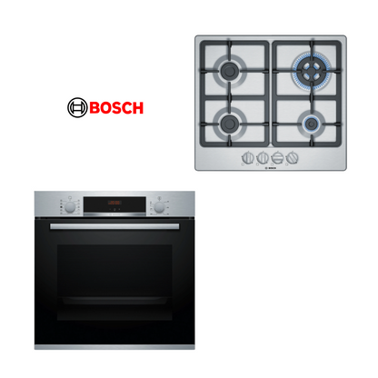 COMBO ANAFE A GAS 60CM (PGH6B5B90) + HORNO ELÉCTRICO SERIE 4 (HBA512BR0L)