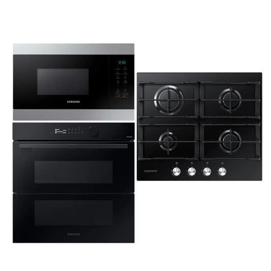 Pack Samsung Horno dual cook flex Anafe a Gas y Microondas empotrable
