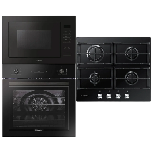 El combo negro ideal Candy Horno Microondas y Anafe Samsung