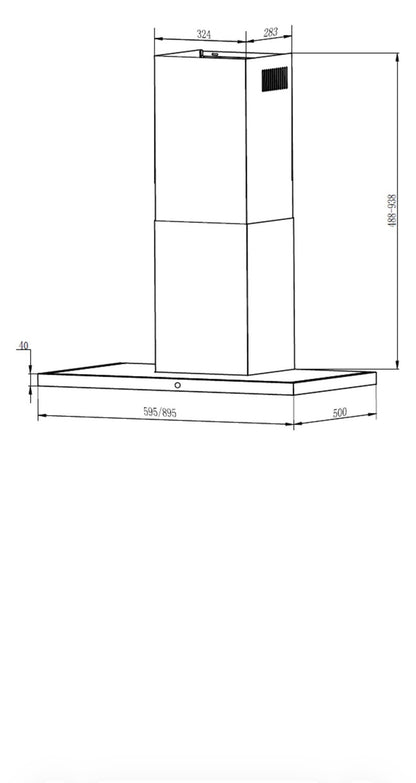 Campana de Pared Franke Recta 90 cm | Acero Inoxidable 650 m3/h con LED