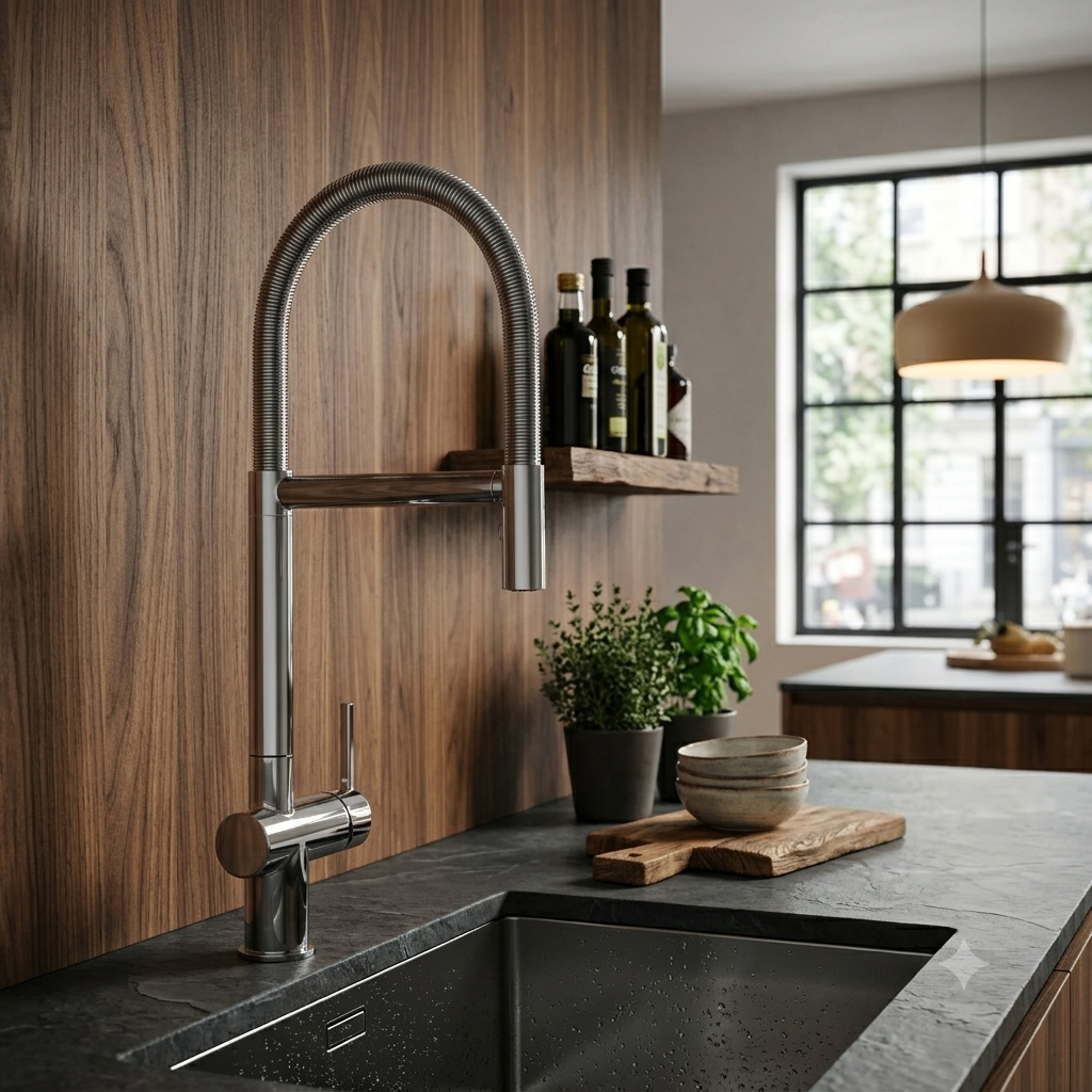 Grifo de Cocina Franke Active Semi Pro 2 Jets Cromo | Estilo Profesional