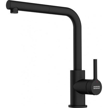 Grifo Franke Lina L Pull Out negro mate con caño extraíble y maneta lateral