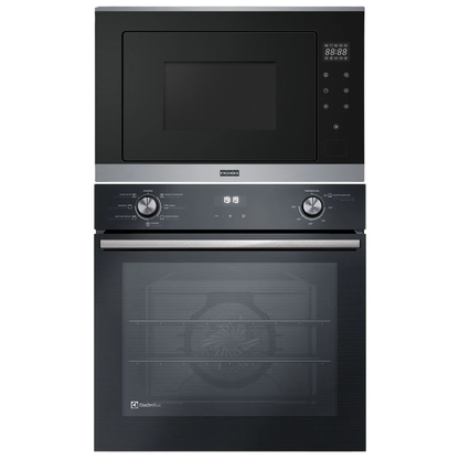Combo Horno a Gas Empotrable Electrolux y Microondas Negro Franke