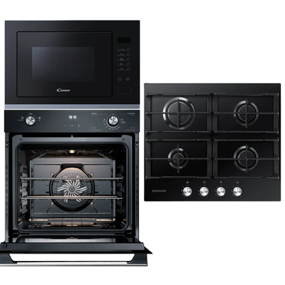 Combo Electrolux Horno Gas Microondas Negro y Anafe a gas Samsung