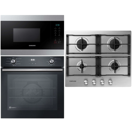 Combo Gas Horno Gas Electrolux Anafe Gas Samsung y Microondas Samsung