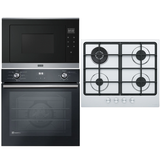 Combo Horno a Gas Electrolux Microondas y Anafe Italiano Franke