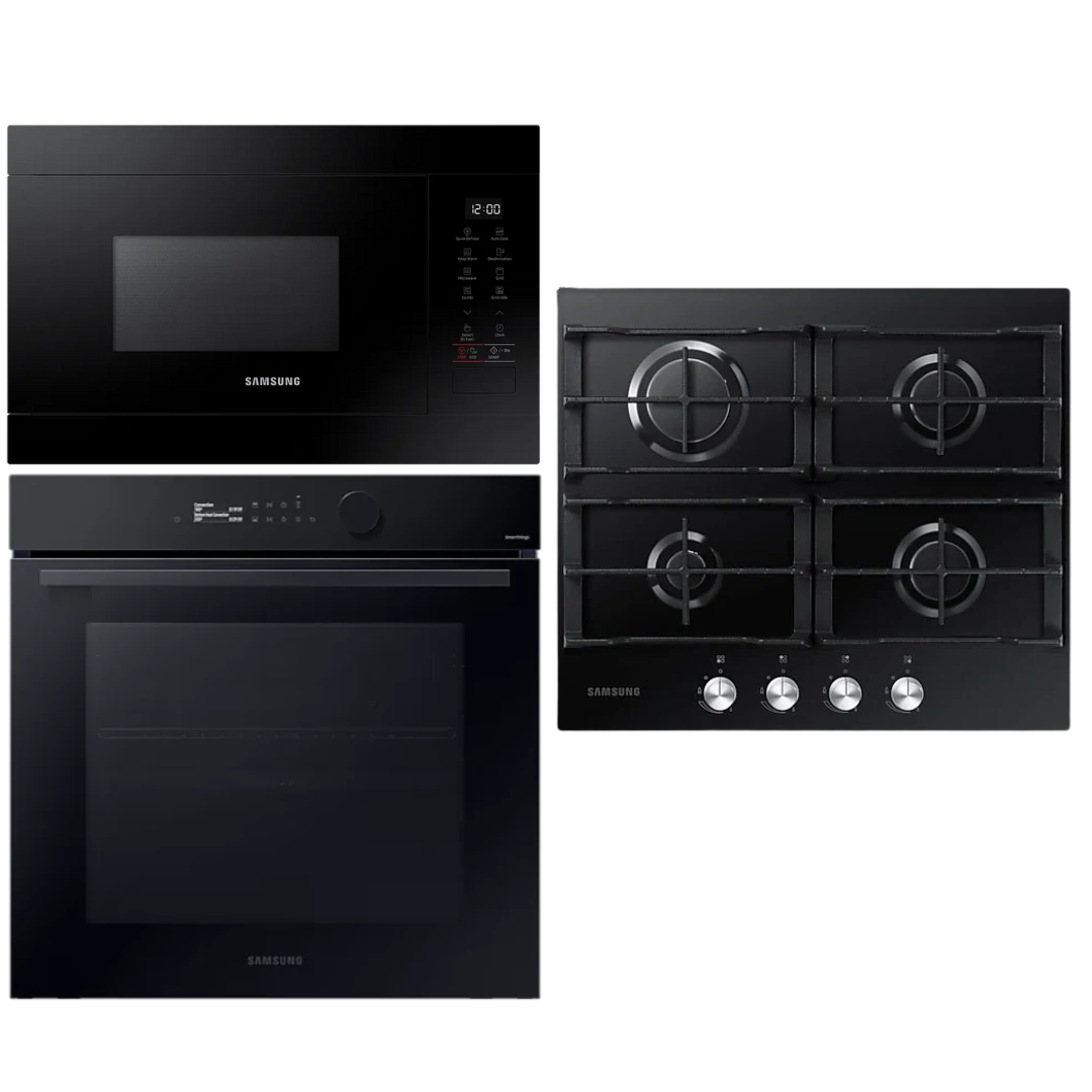 Samsung Full Black Horno eléctrico Anafe a gas y Microondas