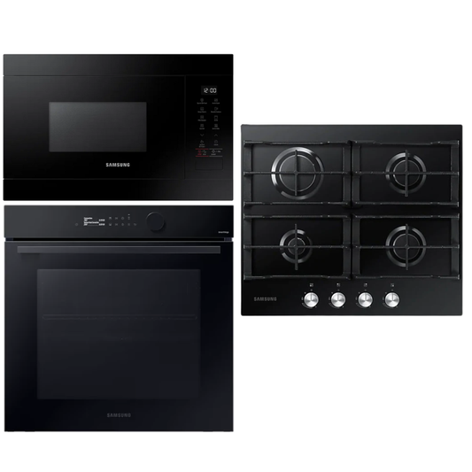 Samsung Full Black Horno eléctrico Anafe a gas y Microondas