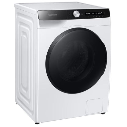 Lavasecarropas Samsung blanco con puerta frontal y panel digital táctil
