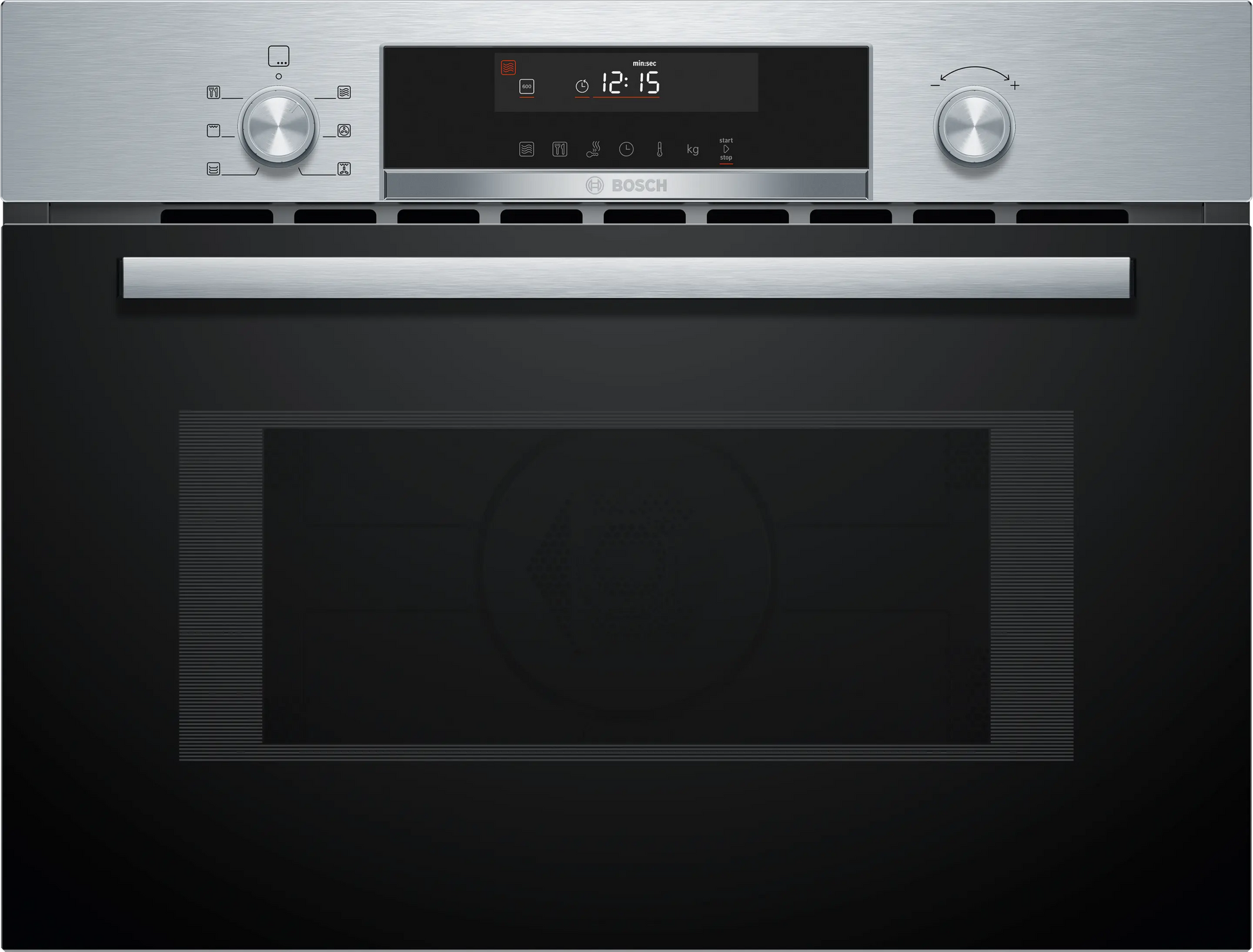 Horno compacto con microondas Bosch CMA585GS1 vista frontal