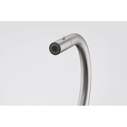 Grifo monocomando Franke acero inoxidable con caño extraíble sobre bacha de cocina