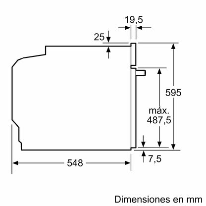 Horno pirolítico Bosch negro empotrado junto a anafe Samsung acero inoxidable
