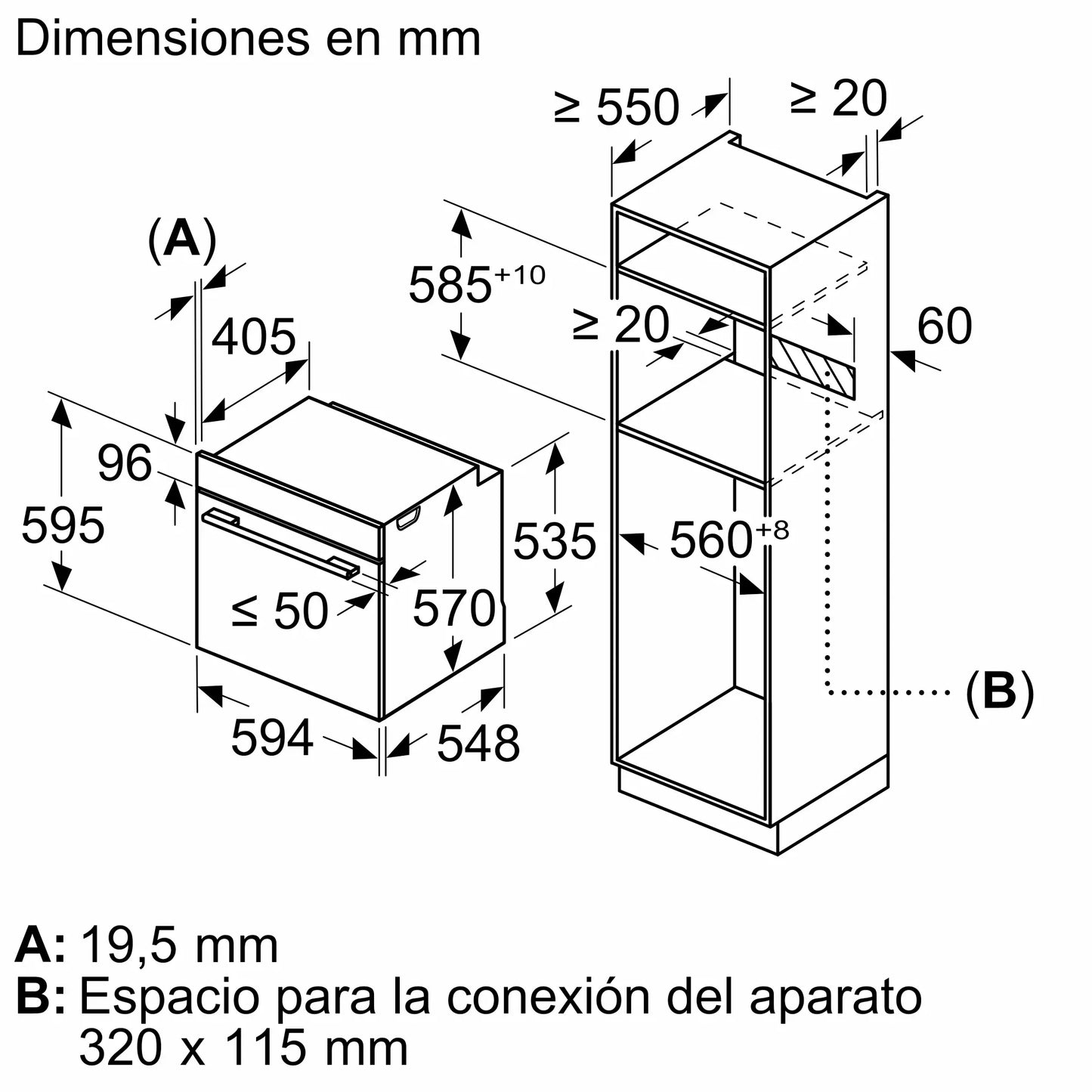 Horno pirolítico Bosch negro empotrado junto a anafe Samsung acero inoxidable
