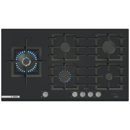 Horno pirolítico Bosch Serie 4 negro empotrado con anafe a gas de 90 cm integrado